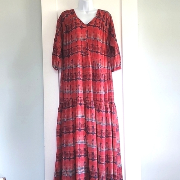 Soft Surroundings Red Boho Maxi Dress size Large - Picture 2 of 6